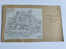 château de Lucerne dessin de 1916 