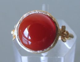 Karneol Silber 925 Fingerring vergoldet Gr. 51