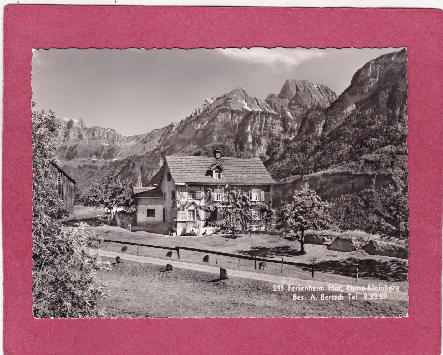 Cartoline postali: Ferienheim Hof Flums Kleinberg 1953 – Usato da Herisau venduto da Lisegrat2008