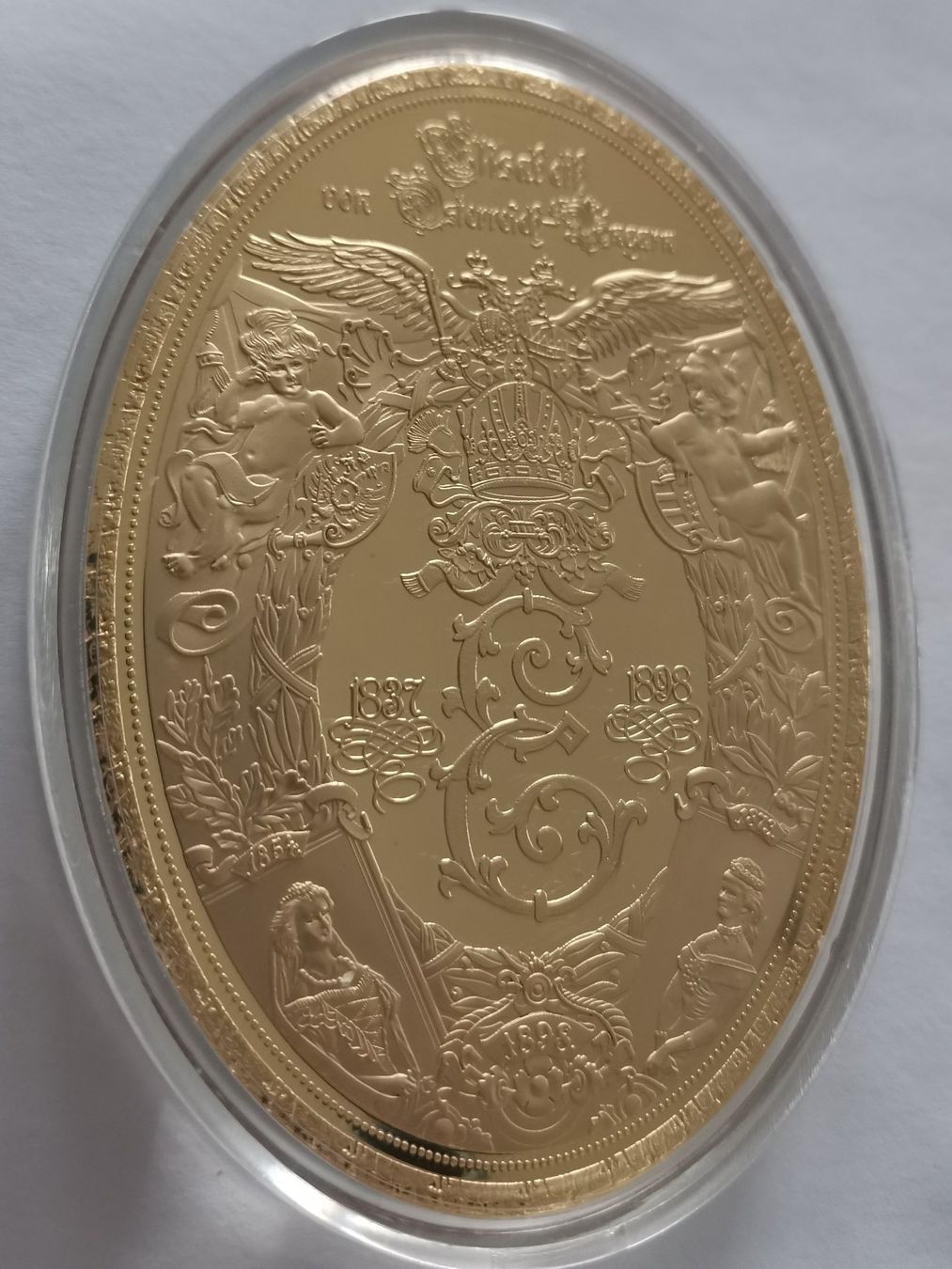 Medaillen: Goldmedaille Elisabeth Imper Austria mit Swarovski Elemente – Neu und originalverpackt aus Eschenbach SG von twin02 1