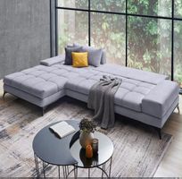 Ecksofa grau mit Schlaffunktion 315 cm guter Zustand