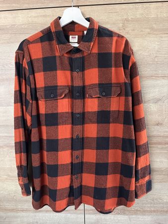 Levi's Flanellhemd kariert orange schwarz Grösse L
