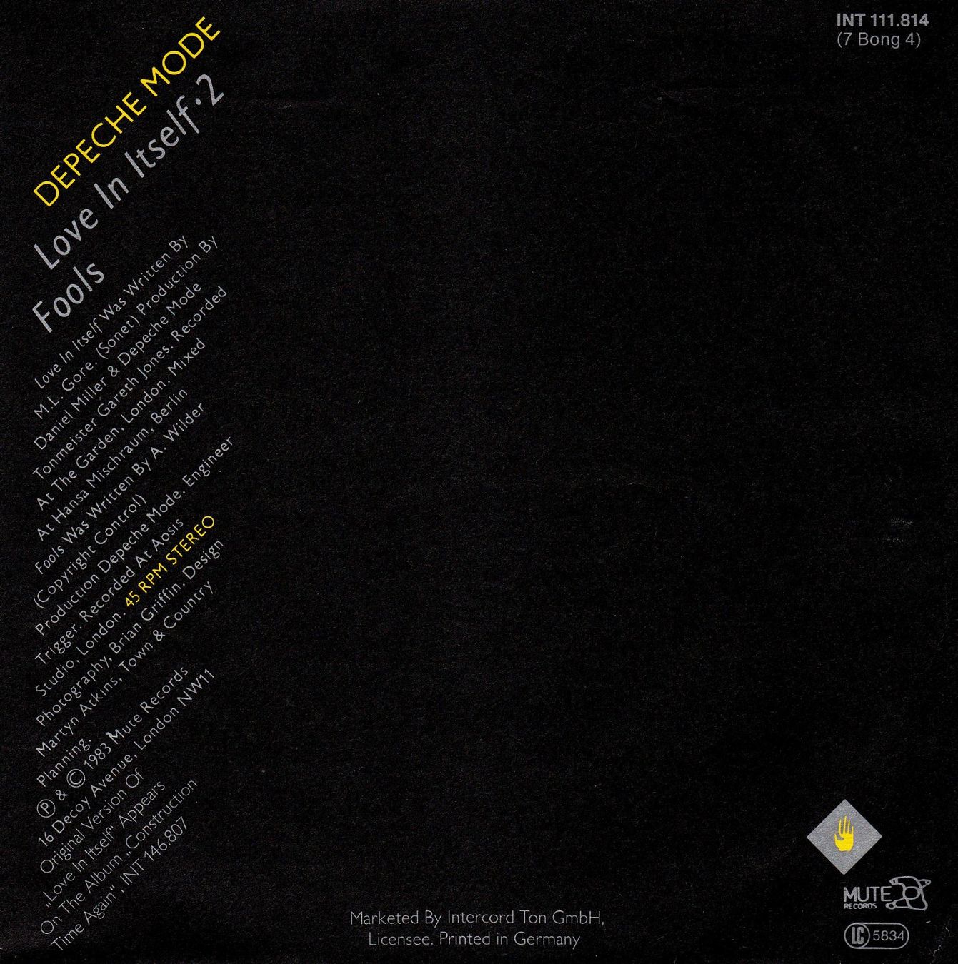 Schallplatten: Depeche Mode Vinyl Single von 1983 – Gebraucht aus Volketswil von Abcrecords 1