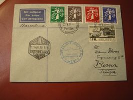 22.V.39. CORREO AEREO BARCELONA, SWISSAIR FLUG BERNA