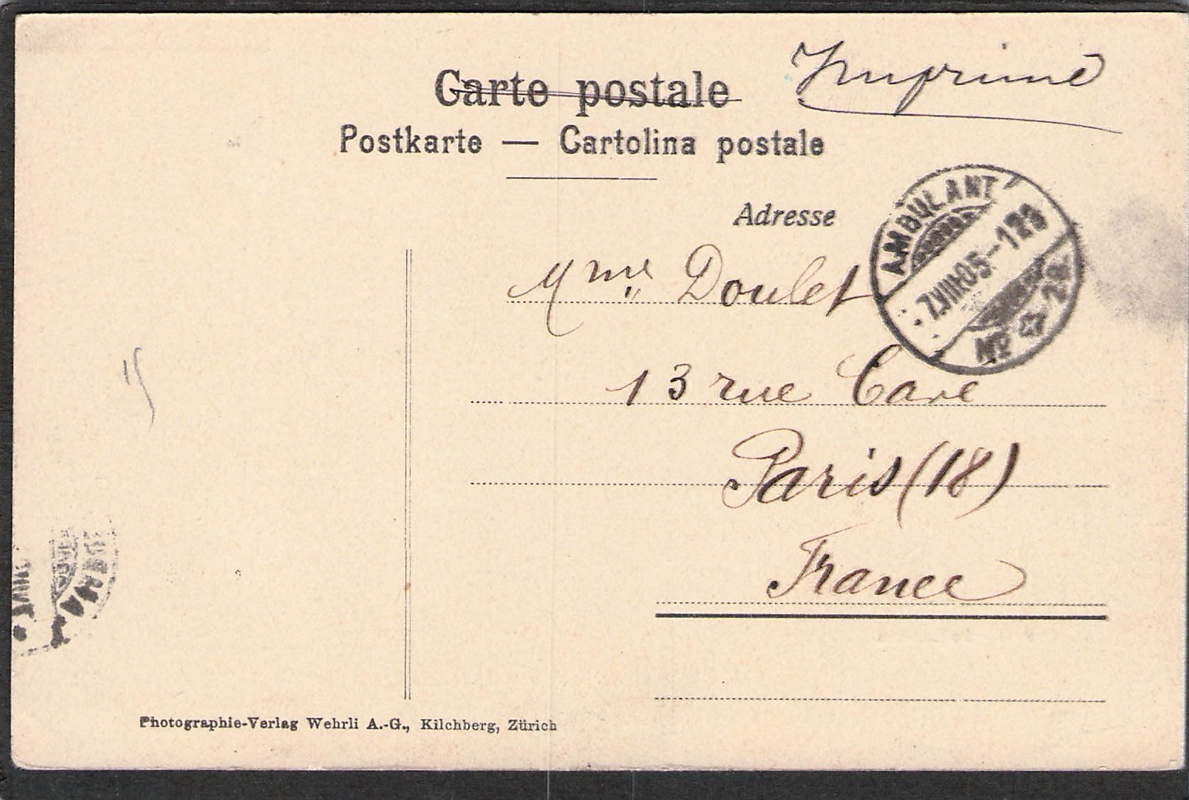 Cartoline postali: ,Bellinzona , 1905 – Usato da Reichenburg venduto da ibiza18 1