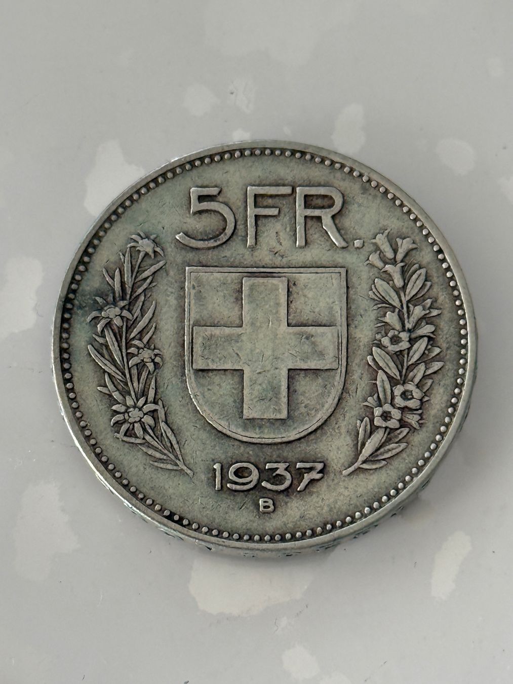 Tutti le monete: 5 Franken 1937  Rar – Usato da Wallisellen venduto da SWISS_SILVER1 1