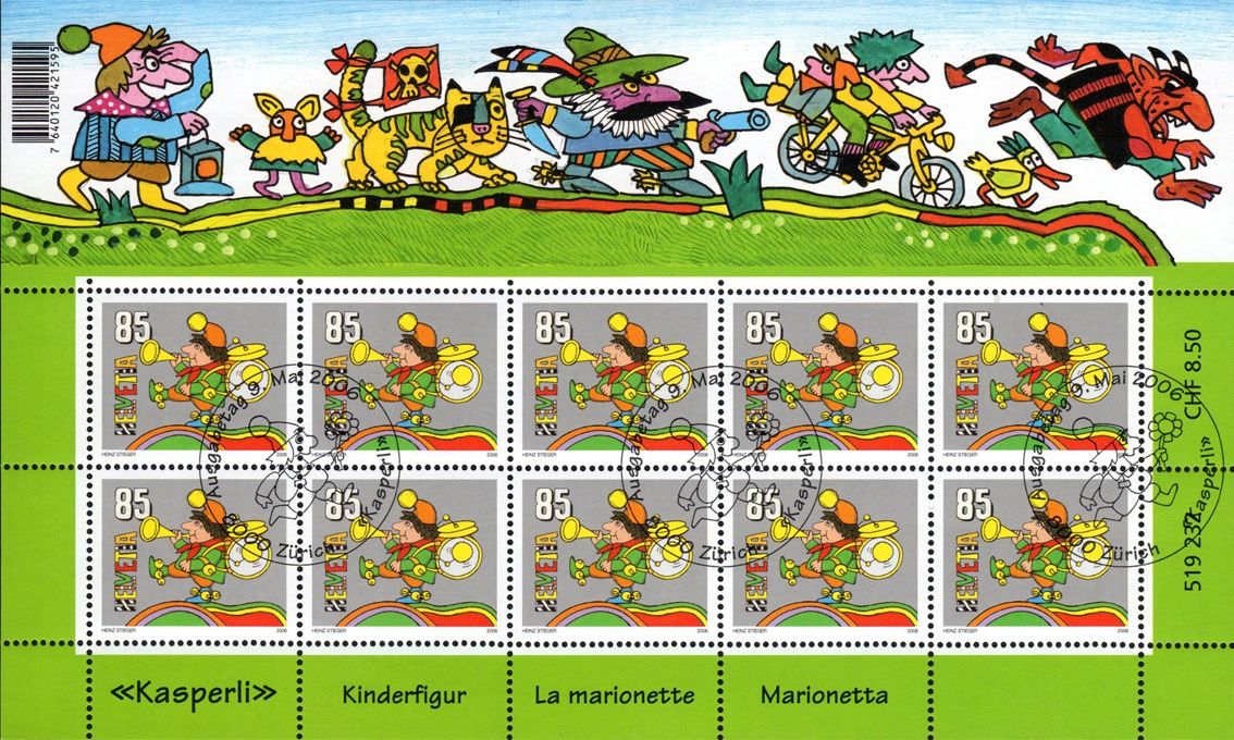 Tutti i francobolli: Kleinbogen 2006 Kasperli ES – Nuovo (secondo la descrizione) da Dottikon venduto da haeusibuh5