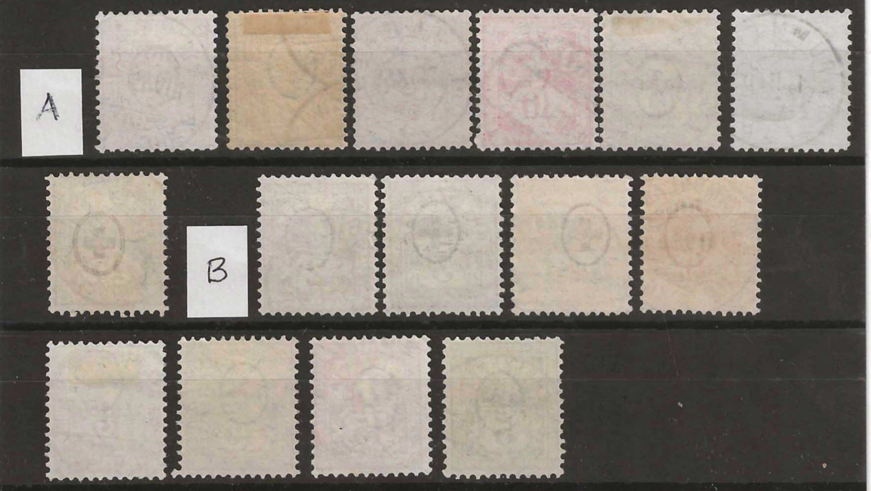 Alle Briefmarken: 1882 - 1899 : Ziffermuster Typ A + B : KP 240.-- – Gebraucht aus Gümligen von Geniusbuy 1