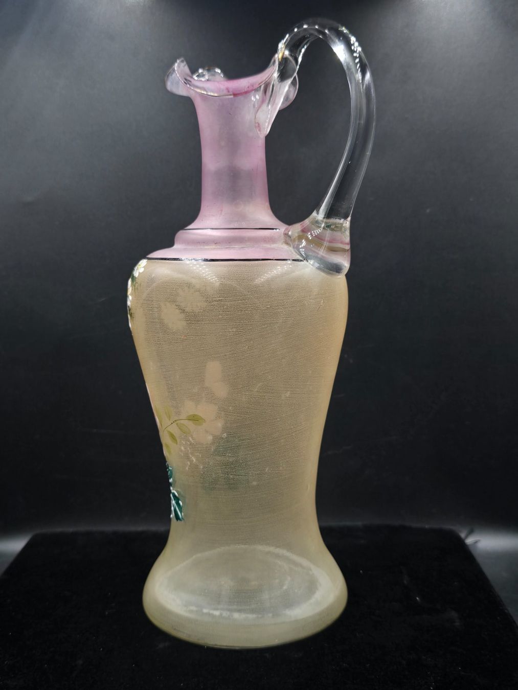 Caraffe: Karaffe aus satiniertem Glas mit Emaille Bemalung – Usato da Rorschacherberg venduto da snOOpydOg11 5