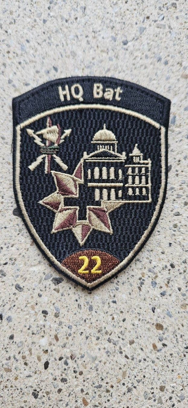 Schweizer Armee Placchette & Badge: *** Badge HQ Bat mit Klett *** – Nuovo e nell'imballaggio originale da Riedholz venduto da fr_sIruP