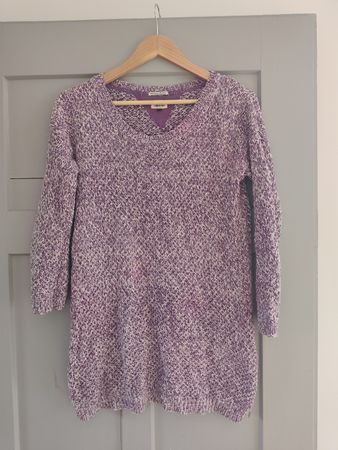 Pullover Hilfiger Denim lila weiss meliert M