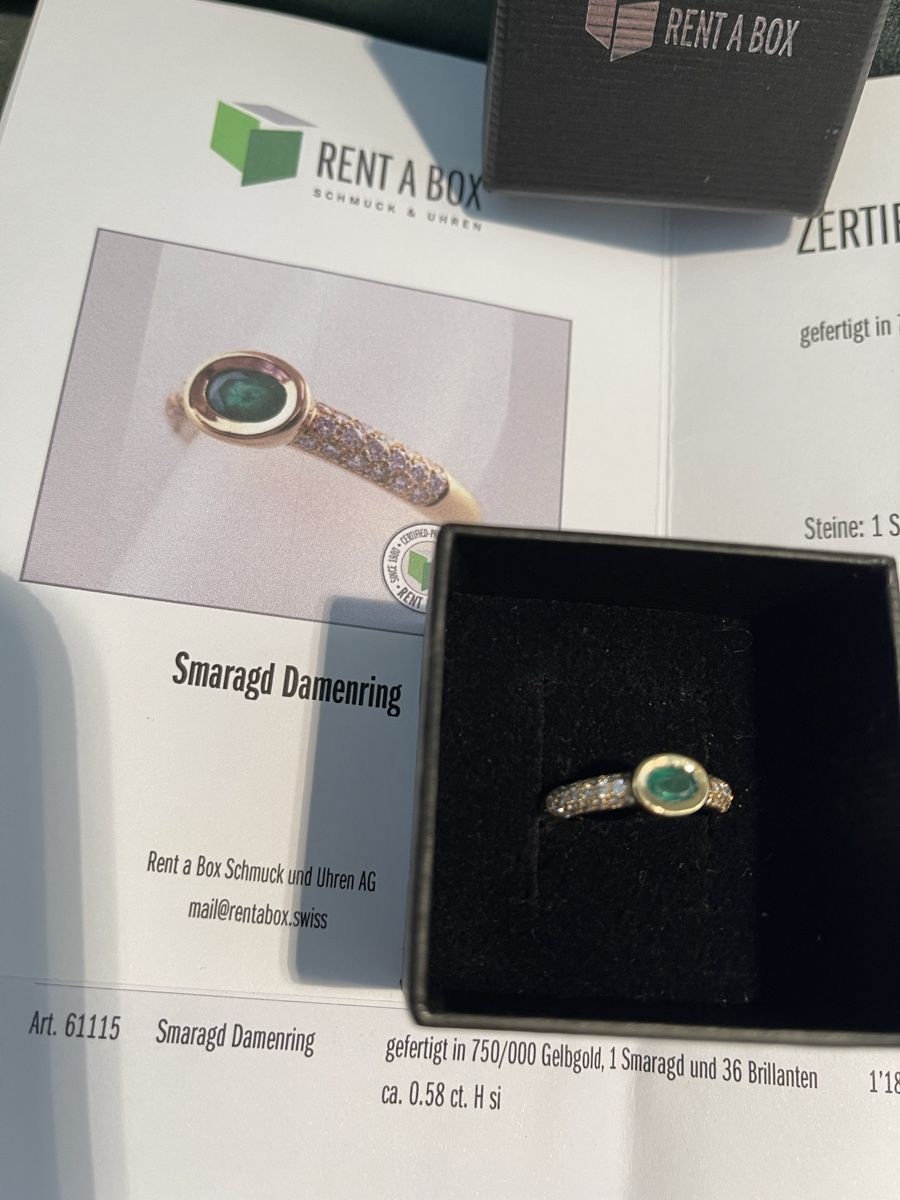 Anelli: Smaragd damenring mit diamanten – Usato da Bern venduto da UA_dream