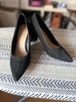 Schwarze Wildleder Pumps, elegant für den Ausgang, Gr. 38