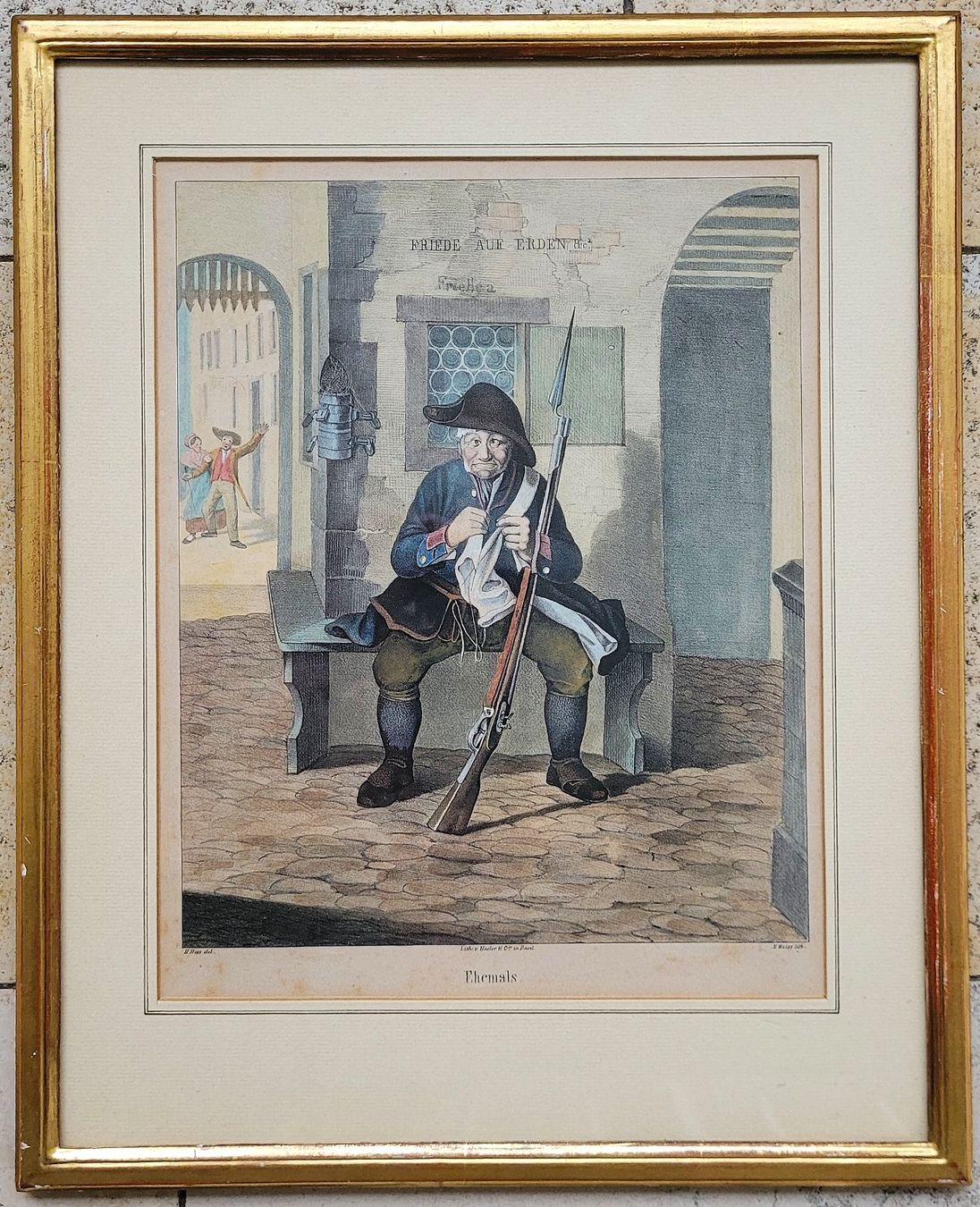 Stiche: Hieronymus Hess: Seltene Karikatur "Ehemals" Basel ca. 1840 – Gebraucht aus Basel von Roberto002 1