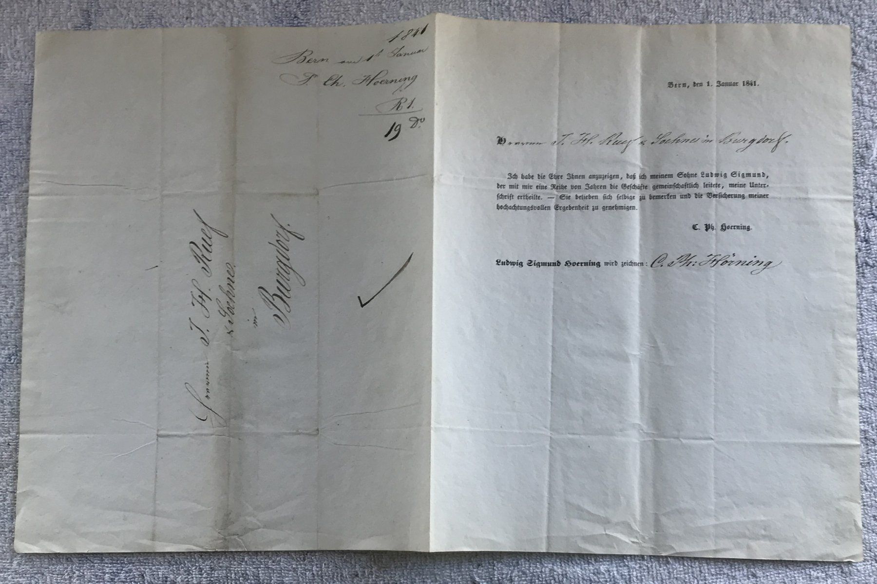 Documenti: ANTIKER BRIEF BERN 1.JANUAR 1841 – Usato da Ostermundigen venduto da Kari1937