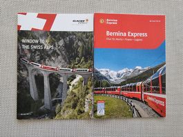 RhB Broschüren "Bernina Express" und "Glacier Express"