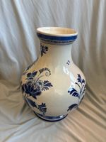 Delft Keramik Vase blau weiss Blumenmuster guter Zustand