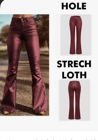 Burgunder Schlaghose aus Stretch, neu, Gr. S 👖