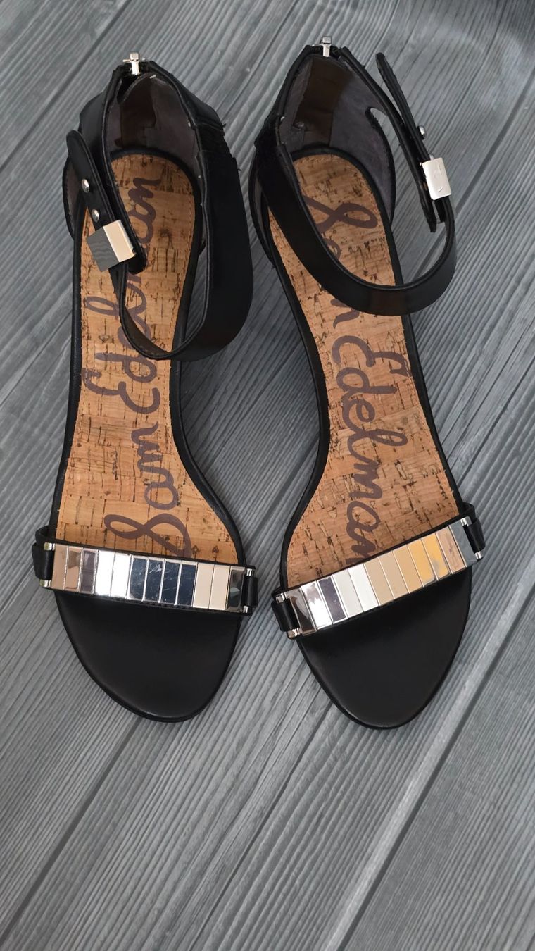 Sam Edelman Scarpe da donna: Sam Edelman Keilsandaletten "Serena" - 41 - Schwarzes Leder – Nuovo (secondo la descrizione) da Thalwil venduto da VitaMini 1