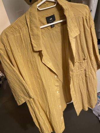 H&M Herrenhemd, Grösse XXL, gelb, Regular Fit