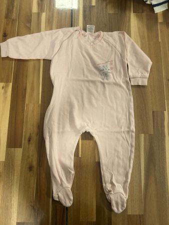 Baby Schlafanzug, rosa mit Hasenmotiv, Grösse 92