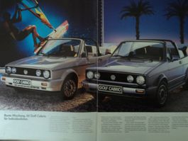 Prospekt VW Volkswagen Golf Cabriolet  Quartett 1987