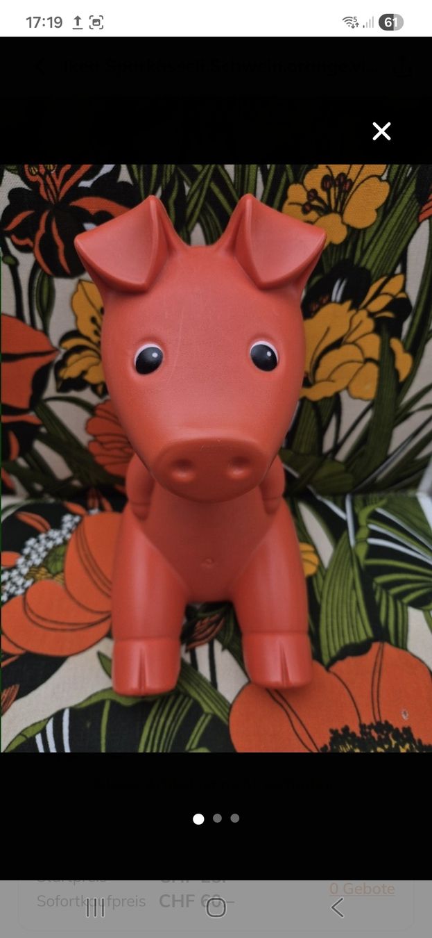 Ikea Salvadanai: Vintage Sparkässeli Schwein Ikea,orange – Usato da Villmergen venduto da MONCHHICHI