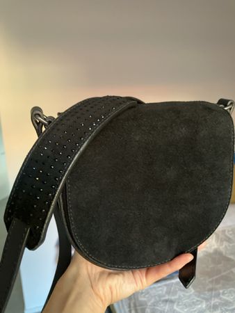 Borsa a tracolla ECCO nera, pelle e scamosciata