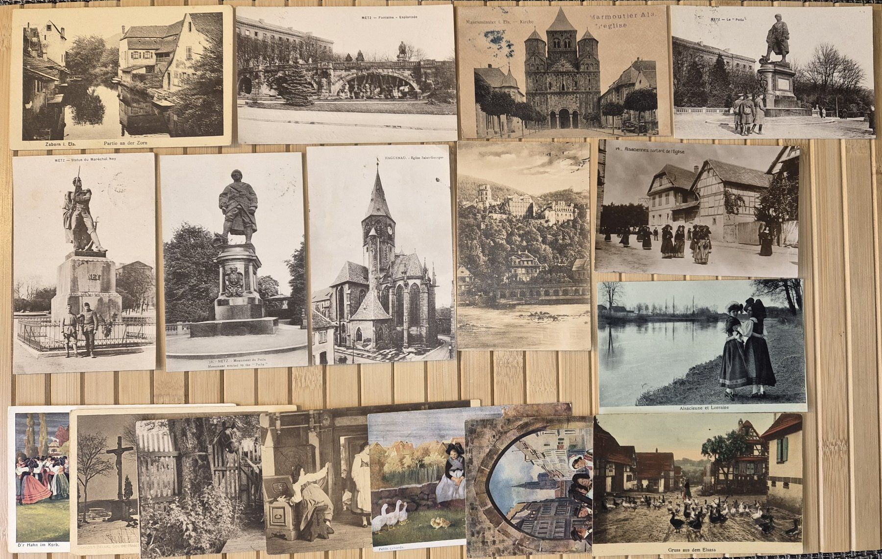 Cartoline postali: 17 antike Postkarten "Elsass" 1919/20 – Usato da Basel venduto da Kurioses