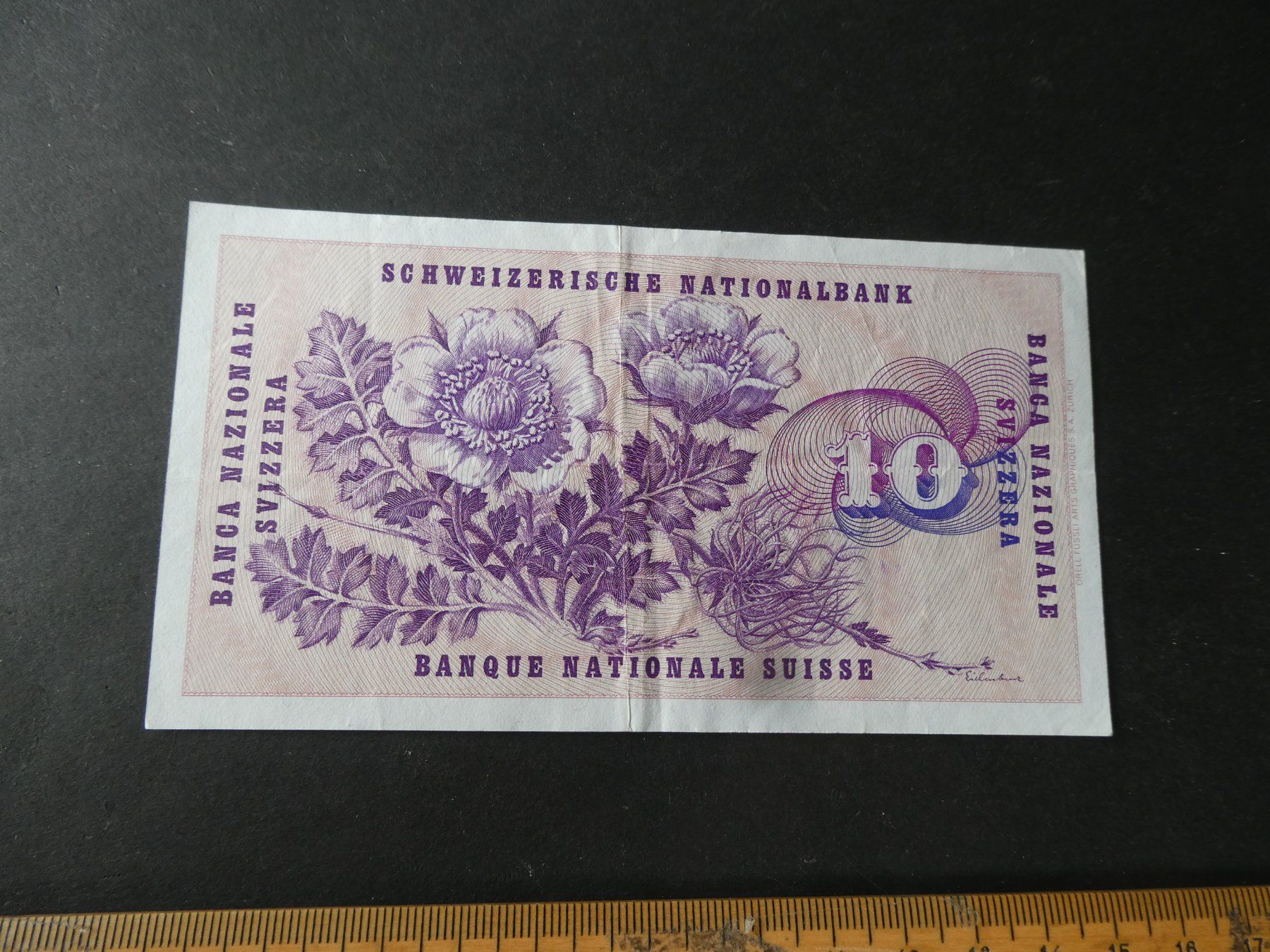 Banconote: Schweiz 1973, 10 Franken – Usato da Hinterforst venduto da Rohusri 1