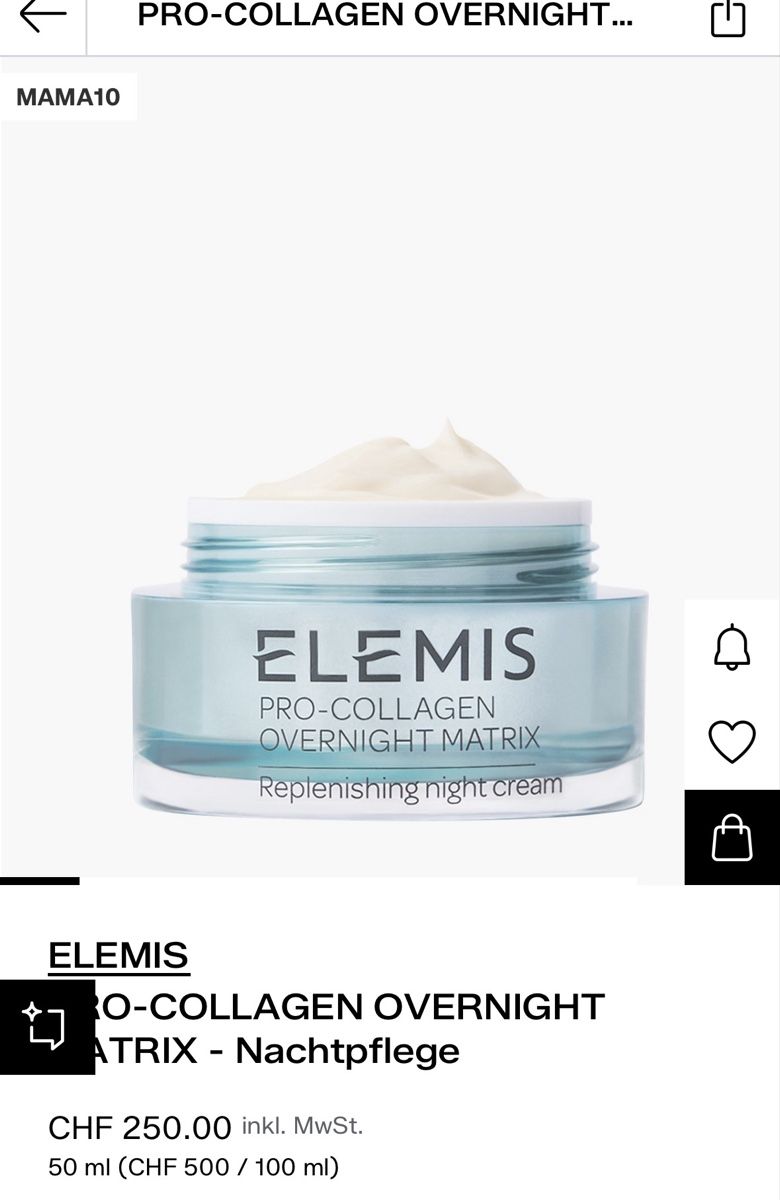 Elemis Cura del viso: ELEMIS Pro-Collagen Overnight Matrix,NEU,30ml Luxus! – Nuovo e nell'imballaggio originale da Zürich venduto da deruja 3