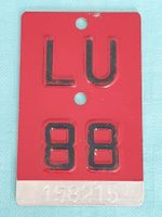 Fahrradnummer Velonummer LU 88