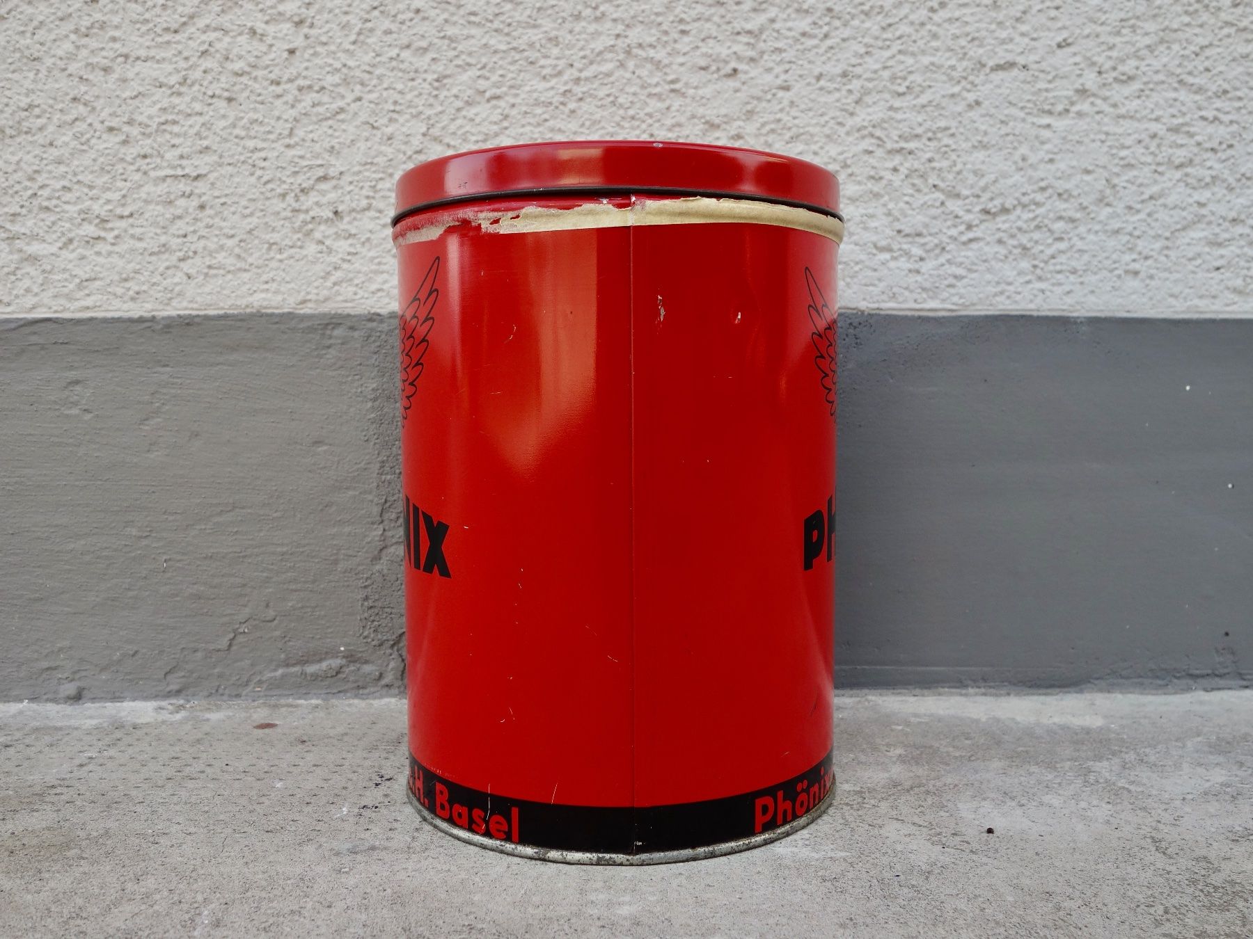 Tutte le decorazioni: alte grosse Blechdose Dose PHÖNIX PHÖNIXAL G.M.B.H. BASEL – Usato da Kerzers venduto da bottlesandboxes 2