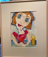 Daniela Figini "Elisir" 1997, pastelli a olio, incorniciato.