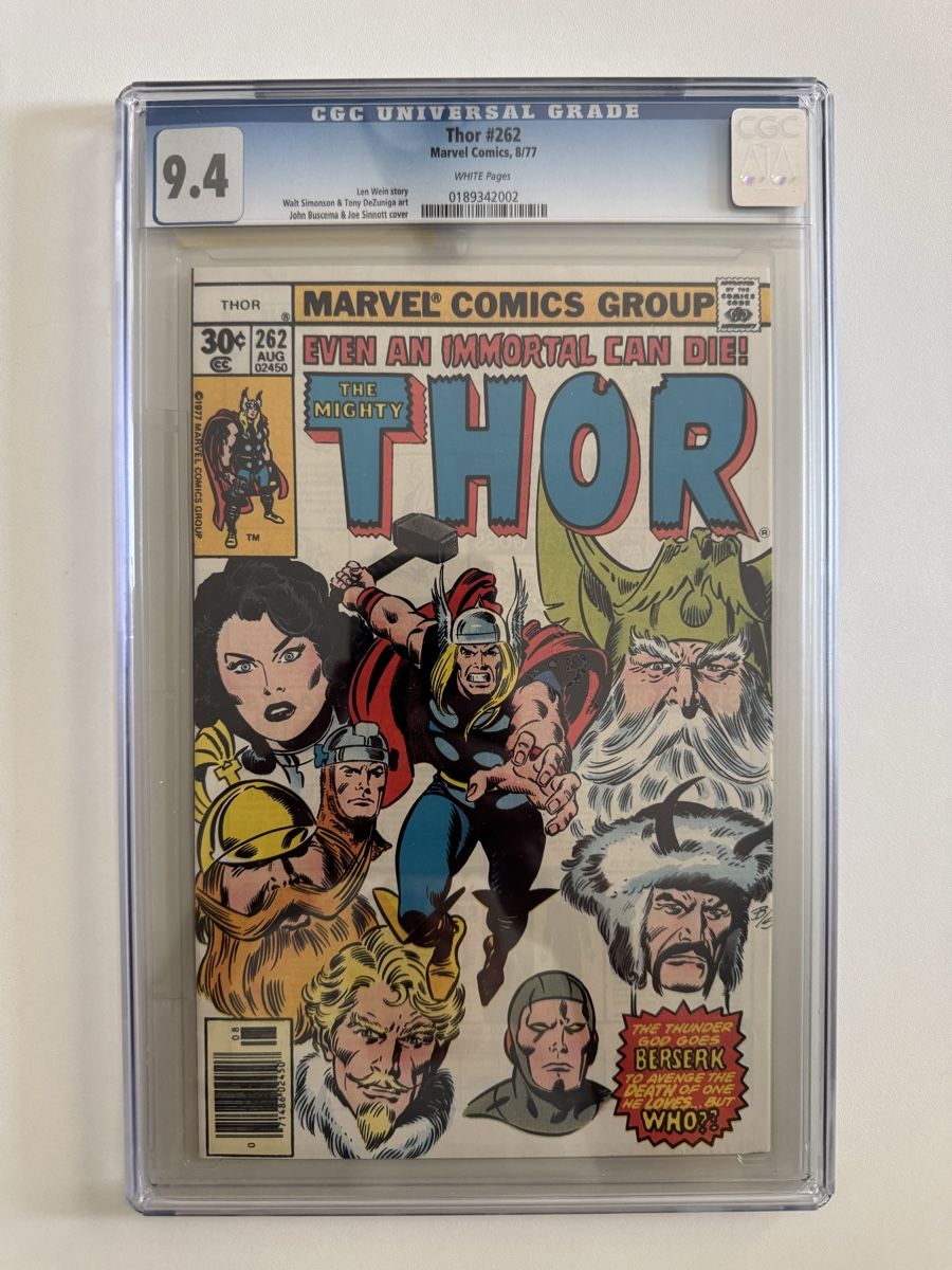 Fumetti: Thor #262 (Marvel 1977)  CGC Graded Comic  WHITE 9.4 – Usato da Amriswil venduto da MA_GA