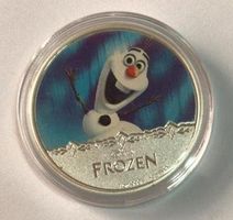 Münze FROZEN silberfarben OLAF Eiskönigin 2016 Walt Disney