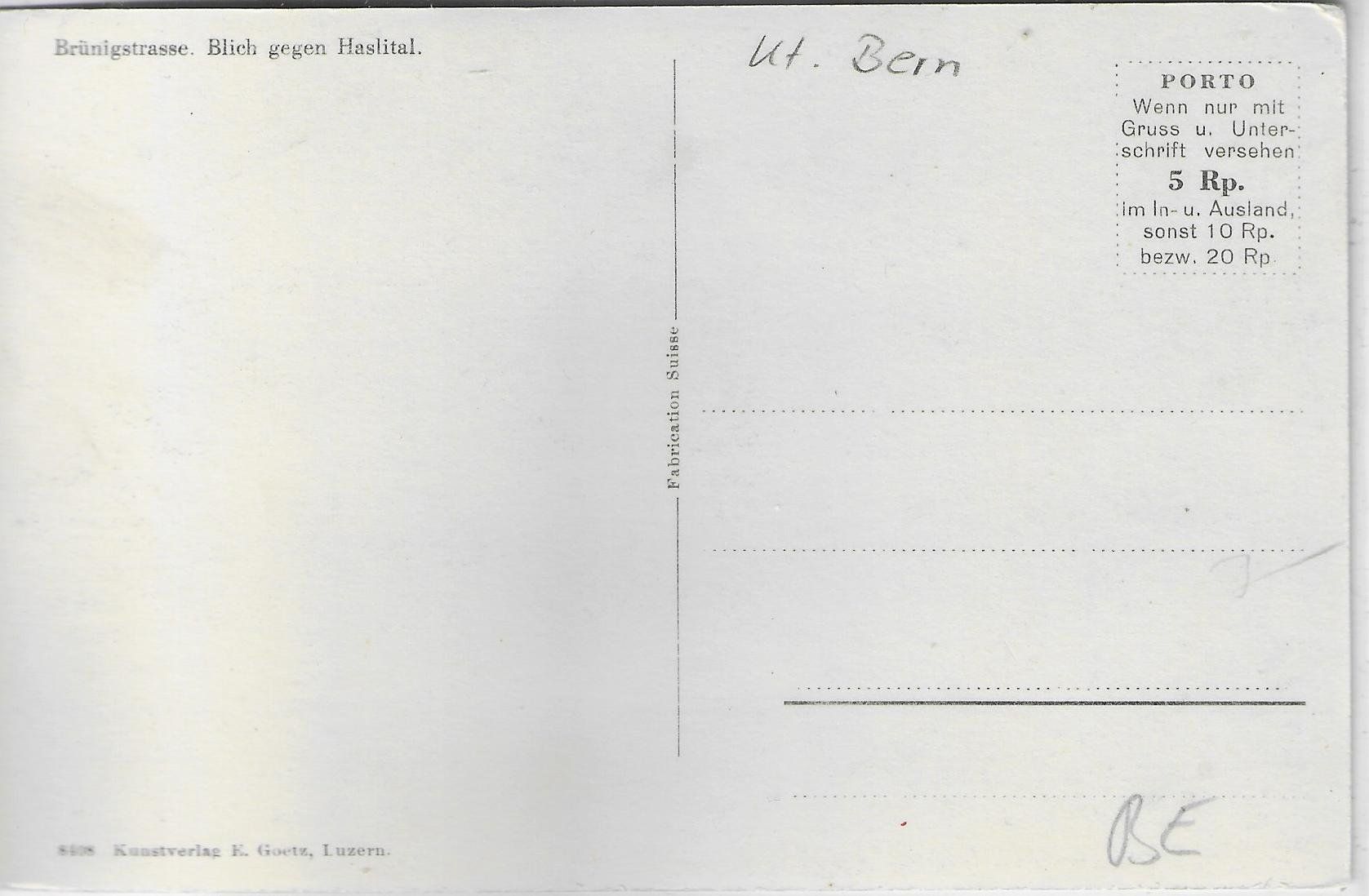 Cartoline postali: Brünigstrasse - Blick gegen Haslital – Usato da Ettingen venduto da Kartenplanet 1