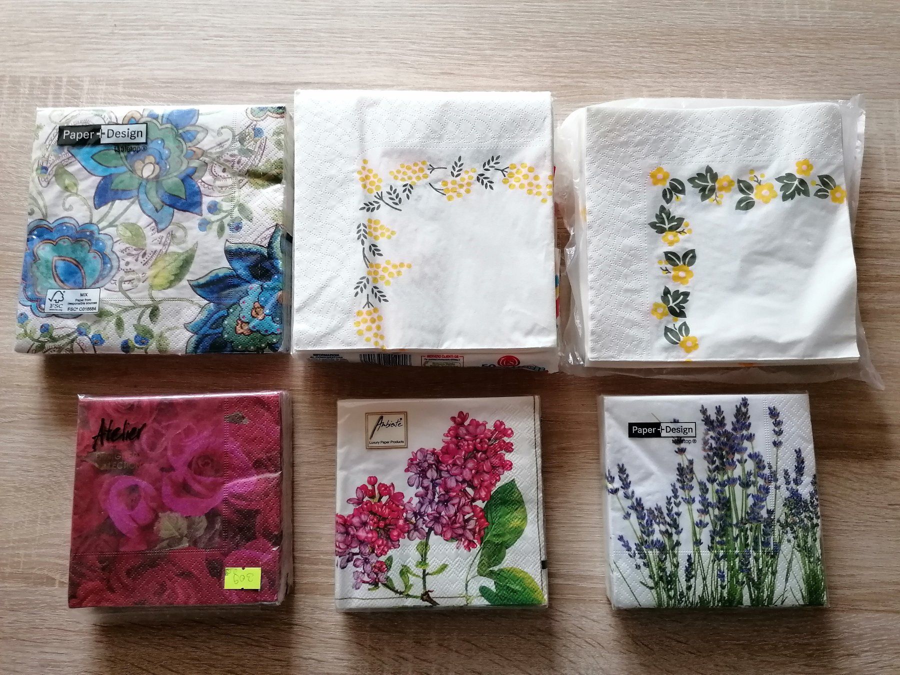 Servietten: 165 Stk. Servietten Ornamente / Blumen – Neu (gemäss Beschreibung) aus Zollikofen von Blackie