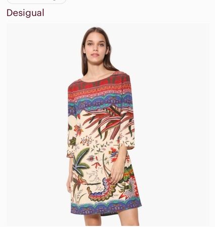 DESIGUAL Floral Butterfly Print Sommerkleid Gr. M
