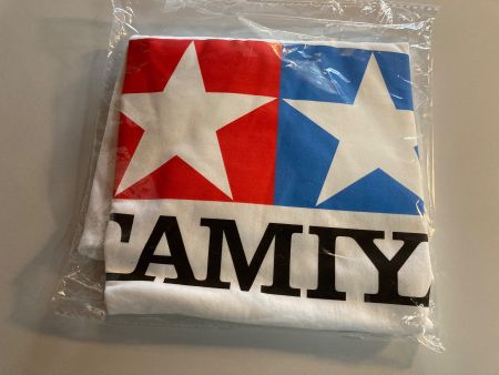 Tamiya original T-Shirt mit grossem Logo, Grösse (L) weiss