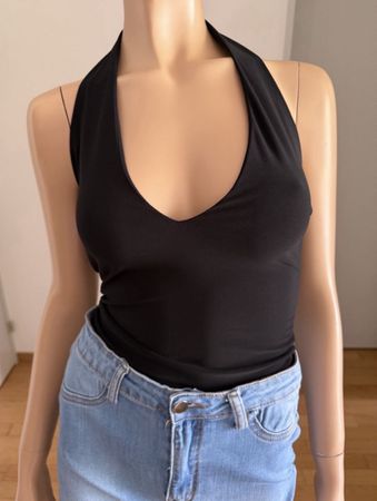 Fashion Nova Halter Bodysuit Black Size S New With Tag