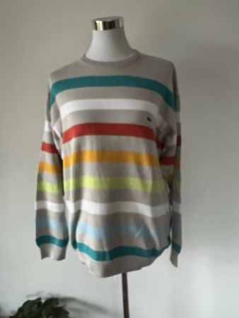 Lacoste Pullover Gr. L, bunte Streifen, Top Zustand!