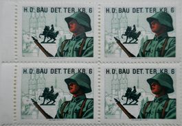 Viererblock/Einzelmarke Soldatenmarken H.D. DET. TER. KR. 6