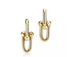 Tiffany HardWear Large Link Earrings in Yellow Gold 18K