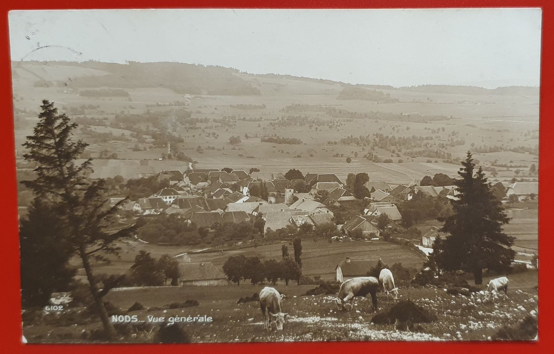 Cartoline postali: Nods 1916 - Vue Générale – Usato da Kreuzlingen venduto da Rschweiz1