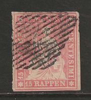 1854 : Strubel Nr. 24B, vollrandig, geprüft