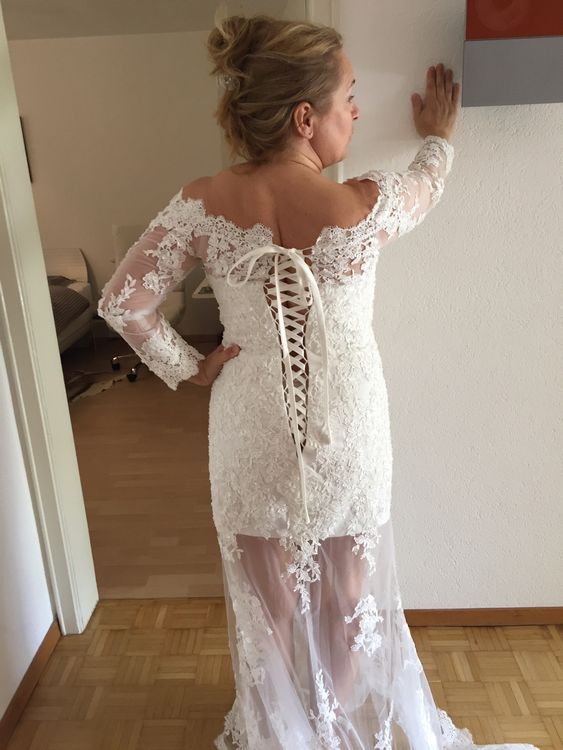 Extravagantes Brautkleid aus LA - Massgeschneidert Gr40/C85 (Neu ...
