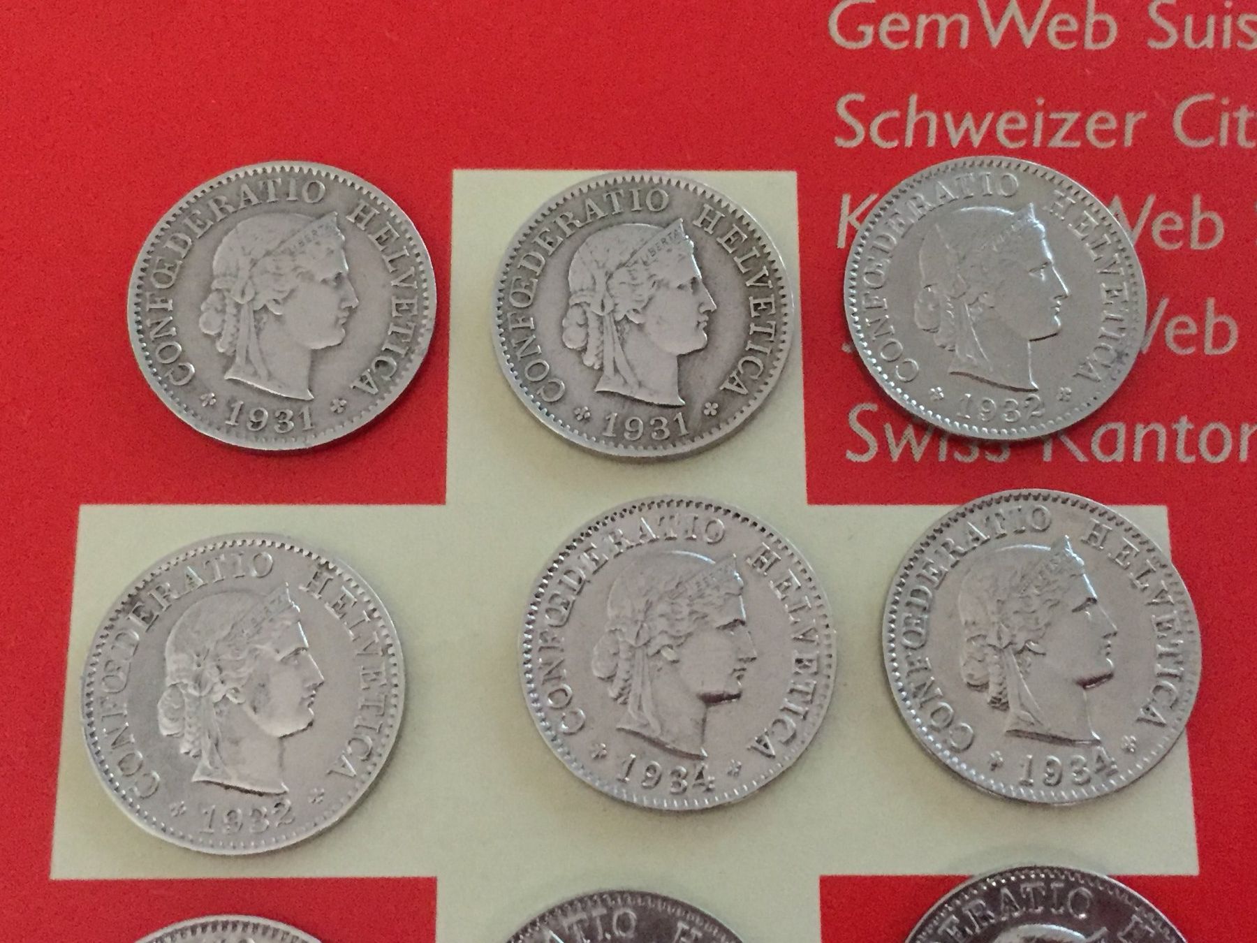 Tutti le monete: 5 Rappen - LOT 1931-39 – Usato da Elsau venduto da herbybay 1