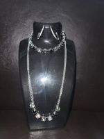 Schmuckset, Halskette, Armband, Ohrringe silberfarben u.m.