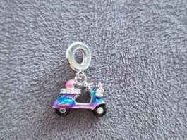 Silber Charm Vespa farbig +Garantie